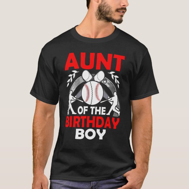 Camiseta Tía cumpleaños de béisbol Boy Family Baller b día  (Anverso)
