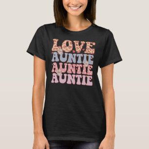 Camiseta Tía de amor retro vintage apilada de corazón tía v