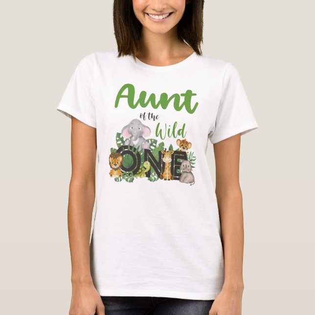 Camiseta Tía de animales salvajes del zoológico Safari de u (Anverso)