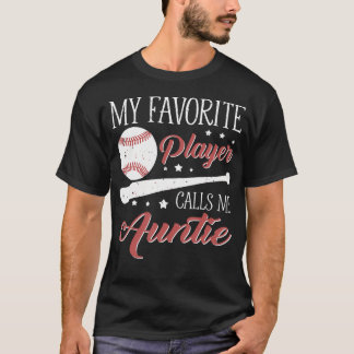 Camiseta Tía de béisbol Mi jugador favorito me llama tía