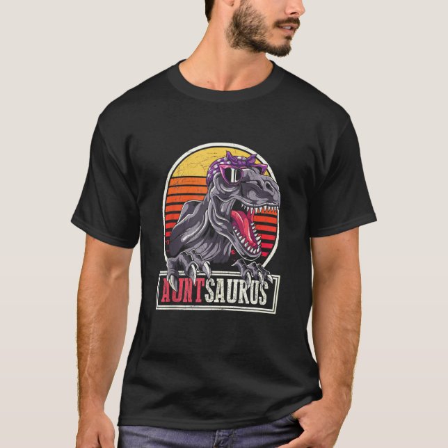 Camiseta Tía de Guay de dinosaurio retro Auntsaurus T Rex (Anverso)