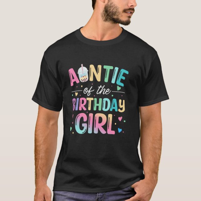 Camiseta Tía De La Chica De Cumpleaños Bubble Boba Tea Fies (Anverso)