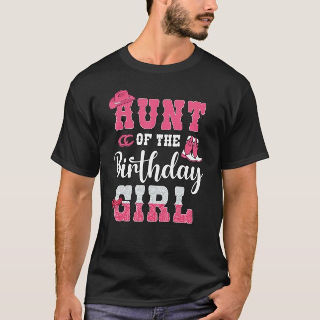 Camiseta Tía De La Chica De Cumpleaños Chica Occidental Tem (Anverso)