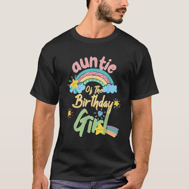 Camiseta Tía De La Chica De Cumpleaños, Familia Que Coincid (Anverso)