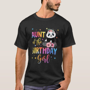 Camiseta Tía De La Chica De Cumpleaños Panda Osa Madre Flor