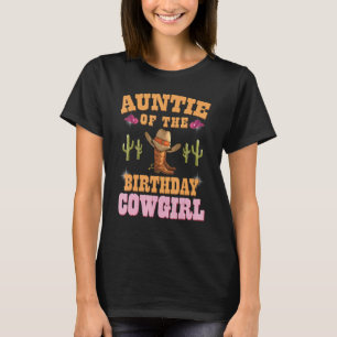 Camiseta Tía de la cumpleañera vaquera con tema western