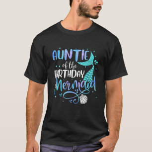Camiseta Tía De La Familia De La Sirena De Cumpleaños Que C