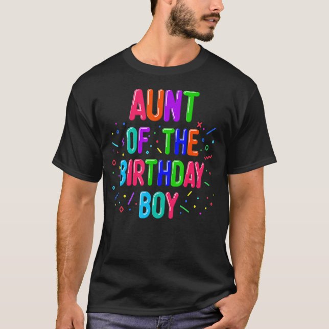 Camiseta Tía de la familia del niño de cumpleaños en globo (Anverso)