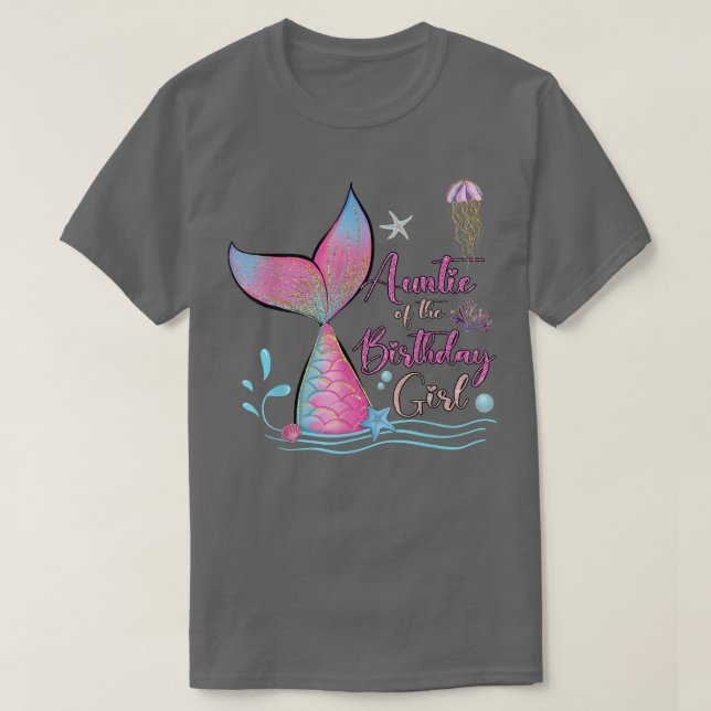 Camiseta Tía De La Familia Mágica De La Chica De Cumpleaños (Diseño del anverso)