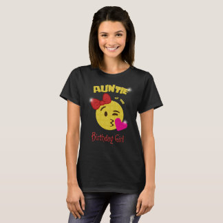 Camiseta Tía de la fiesta de cumpleaños de la emoji del
