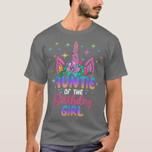 Camiseta Tía de la fiesta de cumpleaños de Unicorn, Chica d