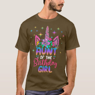 Camiseta Tía de la fiesta de cumpleaños de Unicorn o Chica
