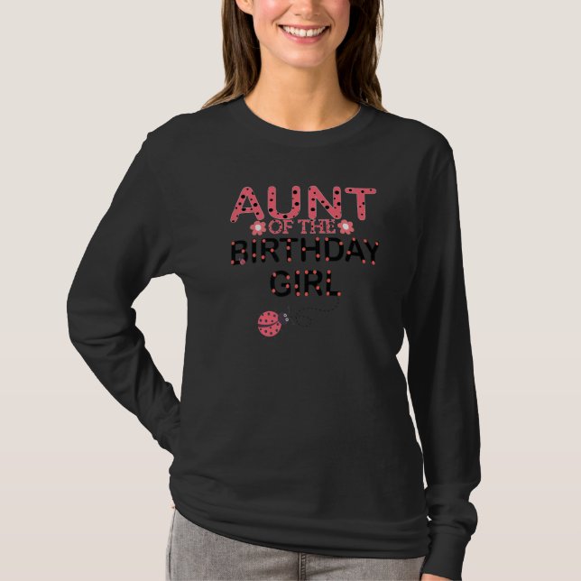 Camiseta Tía De La Ladybug De La Familia Chica De Cumpleaño (Anverso)