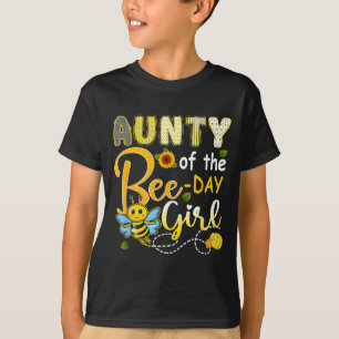 Camiseta Tía de la niña del cumpleaños de la abeja divertid