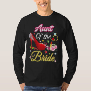 Camiseta Tía De La Novia Feliz Boda Flor Zapato Rosa M