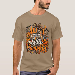 Camiseta Tía de la pequeña calabaza Halloween lindo leopard