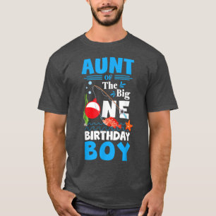 Camiseta Tía De La Pesca De Un Niño De Un Cumpleaños Primer