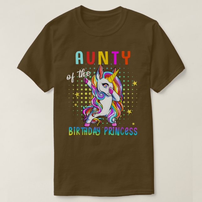 Camiseta Tía de la princesa de cumpleaños, Chica Dabbing Un (Diseño del anverso)