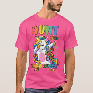 Camiseta Tía de la princesa de cumpleaños Dabbing Unicorn C