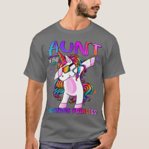 Camiseta Tía de la princesa de cumpleaños Dabbing Unicorn t
