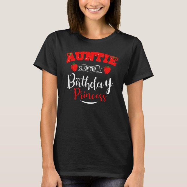 Camiseta Tía De La Princesa De Cumpleaños Tema B (Anverso)