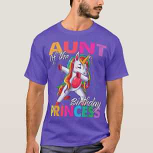 Camiseta Tía de la princesa natal Chica Dabbing Unicorn