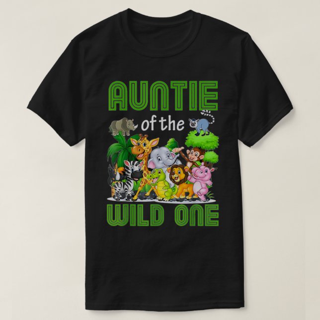 Camiseta Tía De La Salvaje Selva Safari De Un Cumpleaños 20 (Diseño del anverso)