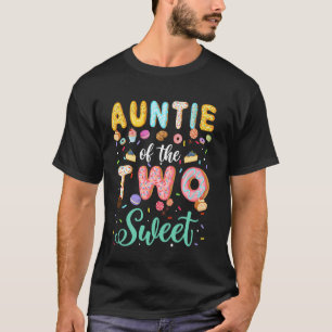 Camiseta Tía De Las Dos Cumpleañeras Dulces Amantes De Dona