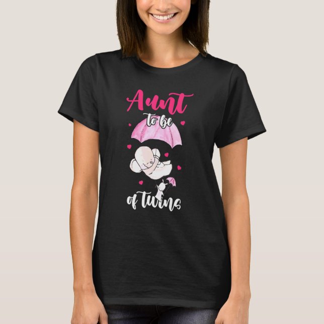 Camiseta Tía De Ser De Gemelos Niece Y Elefante Nehew Umbr (Anverso)