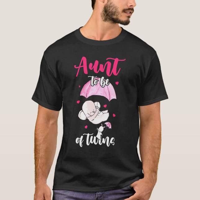 Camiseta Tía De Ser De Gemelos Niece Y Elefante Nehew Umbr (Anverso)
