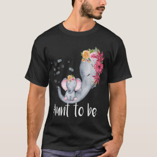Camiseta Tía De Ser Elefante Baby Shower Para Chica Floral