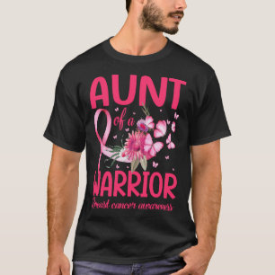 Camiseta Tía de un guerrero de conciencia sobre el cáncer d