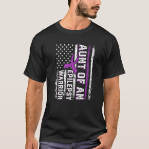 Camiseta Tía de un guerrero Epilepsy Purple Ribbon Support 