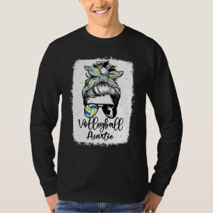 Camiseta Tía de voleibol vinatge leopardo moño desordenado 