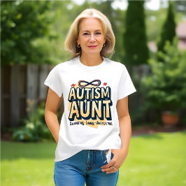 Camiseta Tía del autismo: Apoyando, amando, defendiendo