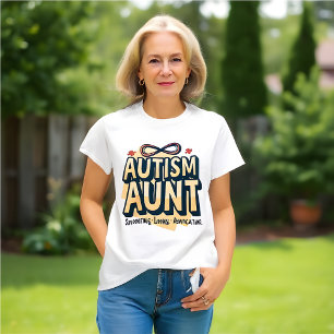 Camiseta Tía del autismo: Apoyando, amando, defendiendo