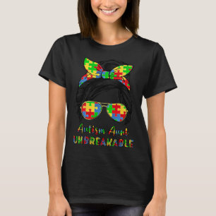 Camiseta Tía del Autismo Piezas de Rompecabezas Irrompibles