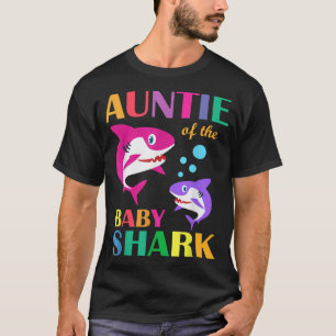 Camiseta Tía Del Bebé Cumpleaños La Tía Del Tiburón Tiburón