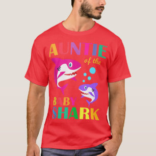 Camiseta Tía Del Bebé Cumpleaños La Tía Del Tiburón Tiburón