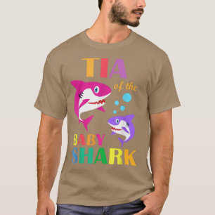 Camiseta Tia Del Bebé Cumpleaños Tiburón Tia Madres De Tibu