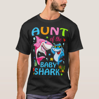 Camiseta Tía Del Bebé Tiburón Cumpleaños De La Tía Tiburón