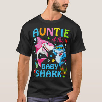 Camiseta Tía Del Bebé Tiburón Cumpleaños Tía Shark Chr