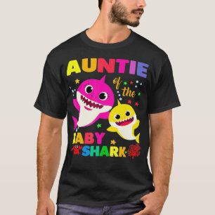 Camiseta Tía Del Bebé Tiburón Cumpleaños Tía Tiburón _4