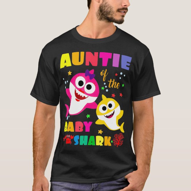 Camiseta Tía Del Bebé Tiburón Cumpleaños Tía Tiburón _7  (Anverso)
