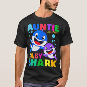 Camiseta Tía Del Bebé Tiburón Cumpleaños Tía Tiburón Mot