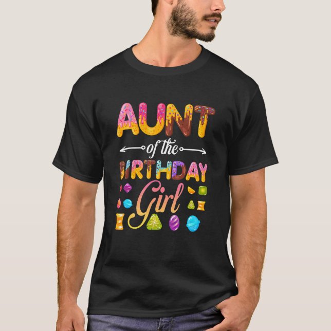 Camiseta Tía Del Chica De Cumpleaños Donut Birthday Party T (Anverso)