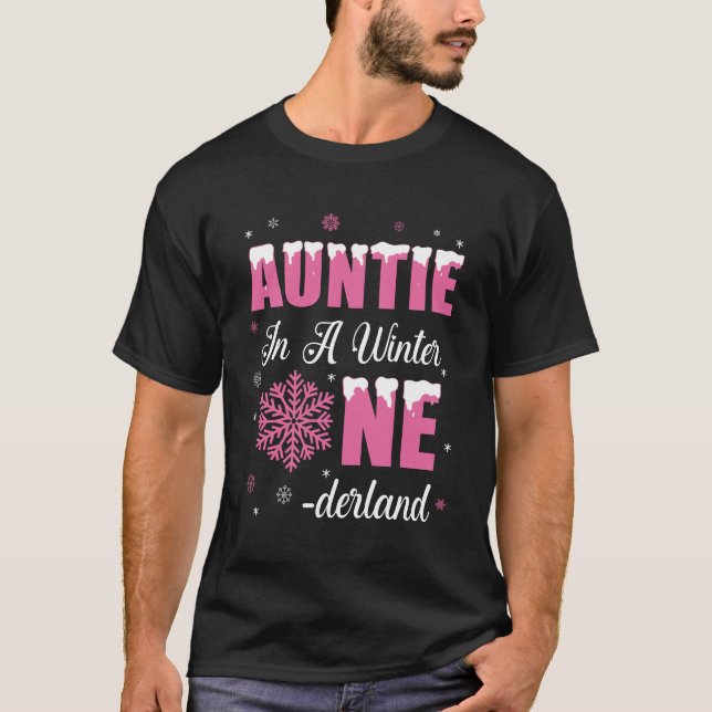 Camiseta Tía Del Chica De Cumpleaños Invierno De Onederland (Anverso)