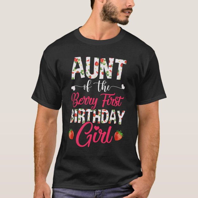 Camiseta Tía Del Chica De Cumpleaños Strawberry Berry Prime (Anverso)
