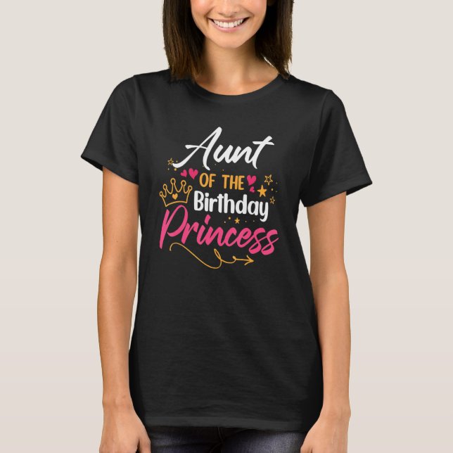 Camiseta Tía Del Chica De La Princesa De Cumpleaños Que Coi (Anverso)