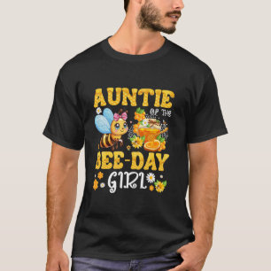 Camiseta Tía Del Chica Del Día De La Abeja Fiesta De Cumple